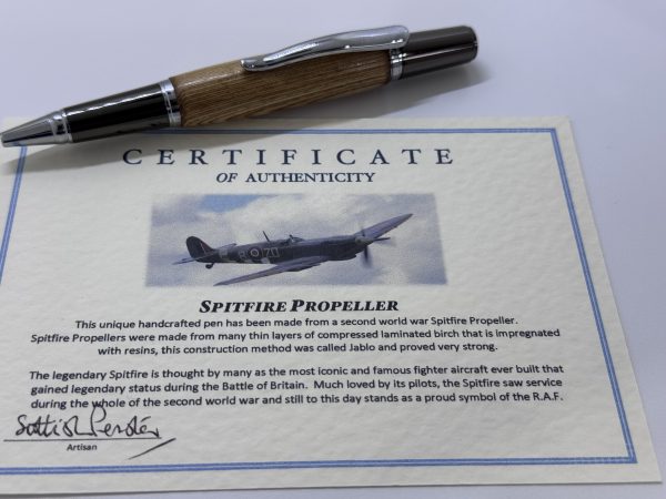 Ultra Rare genuine Spitfire Propeller ballpoint pen with chrome and gunmetal fittings - Image 5