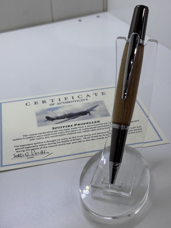 Ultra Rare genuine Spitfire Propeller ballpoint pen with chrome and gunmetal fittings - Image 2