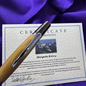 Rare handcrafted ballpoint pen made from a Mosquito WW2 bombers wing