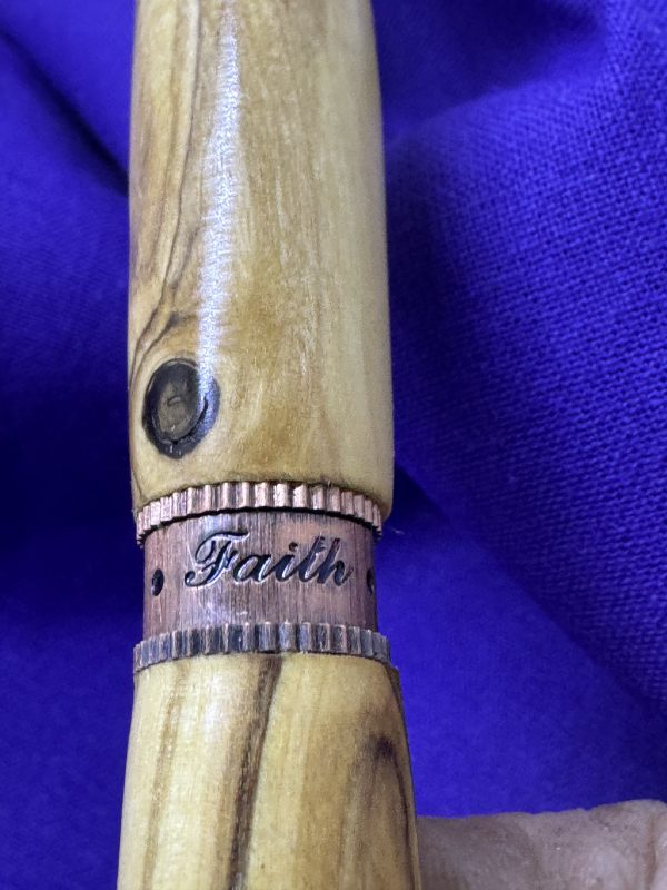 Faith, Hope & Love Christian ballpoint pen made from Bethlehem Olive wood - Image 8
