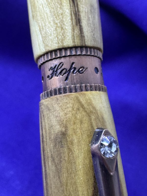 Faith, Hope & Love Christian ballpoint pen made from Bethlehem Olive wood - Image 2