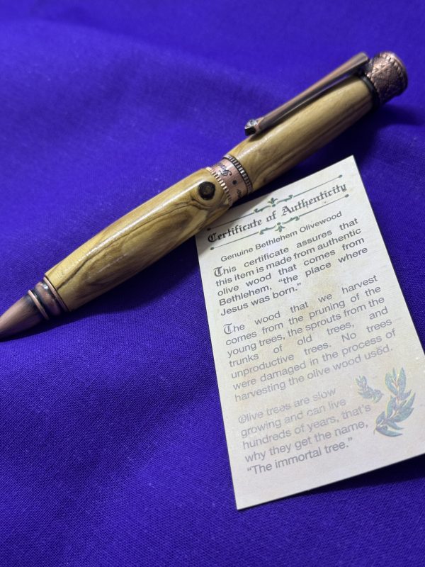 Faith, Hope & Love Christian ballpoint pen made from Bethlehem Olive wood - Image 5