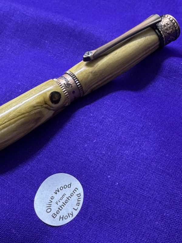 Faith, Hope & Love Christian ballpoint pen made from Bethlehem Olive wood - Image 4