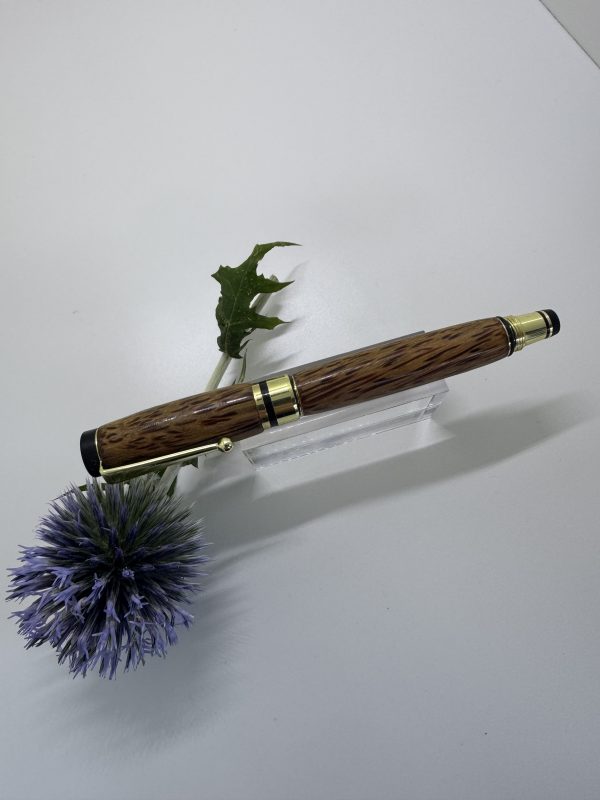 Amazing Coconut wood fountain pen handcrafted with gold fittings - Image 5