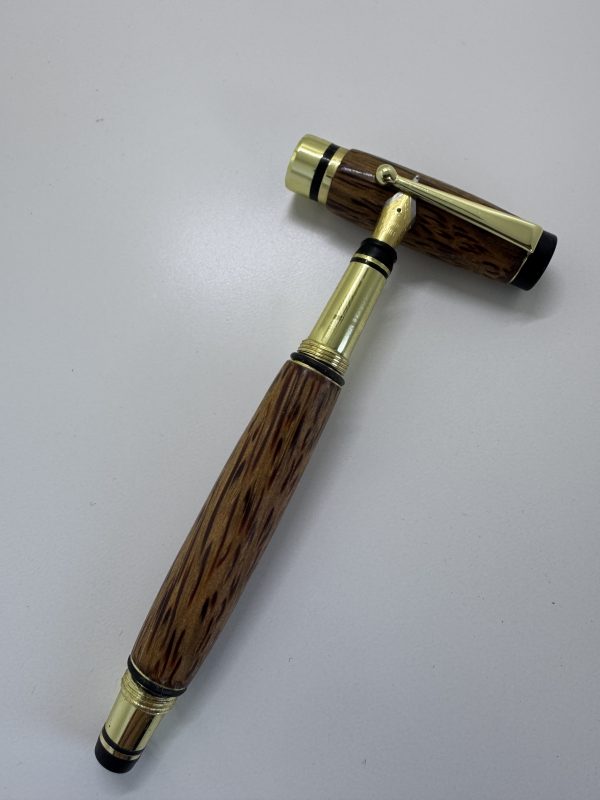 Amazing Coconut wood fountain pen handcrafted with gold fittings - Image 4