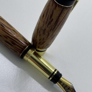 Amazing Coconut wood fountain pen handcrafted with gold fittings