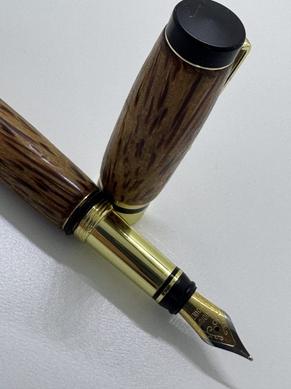 Amazing Coconut wood fountain pen handcrafted with gold fittings