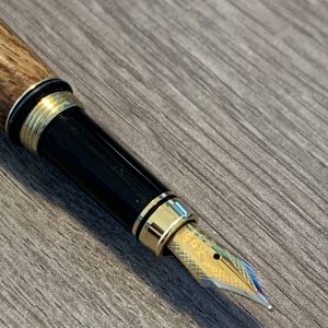 Spalted Tamarind fountain pen with gold fitments