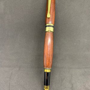 Honduras Rosewood fountain pen with gold and black fitments