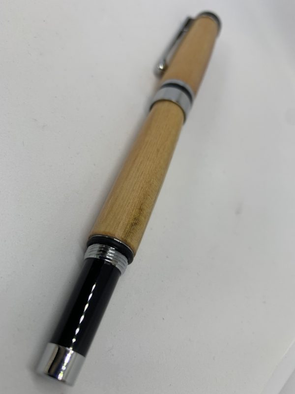 Scottish Douglas Fir handcrafted fountain pen with chrome fittings
