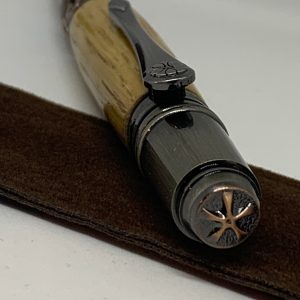 Jack Daniels Oak Cask wood Art Deco Pen with gunmetal and rose copper metal fittings