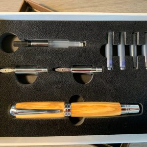Handcrafted Calligraphy set in Italian Olive wood