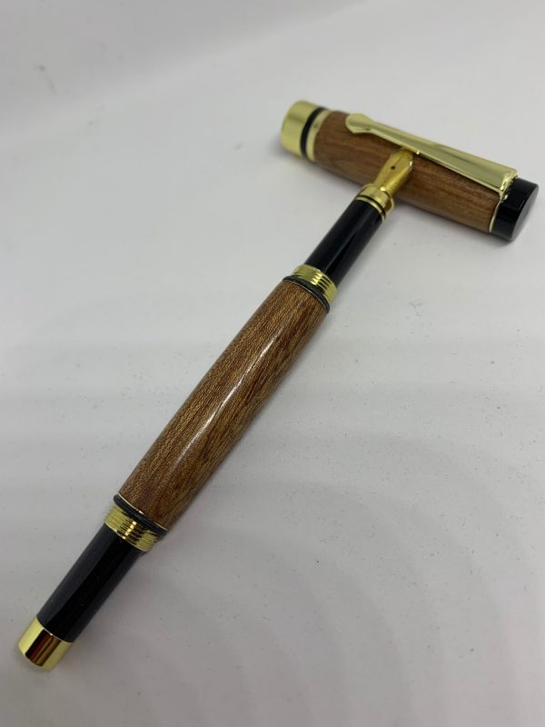 Mahogany fountain pen with gold finish fittings