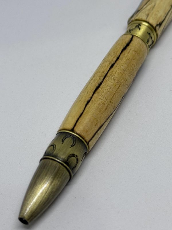 Handcrafted ballpoint pen in Horse/Pony finish with spalted maple wood